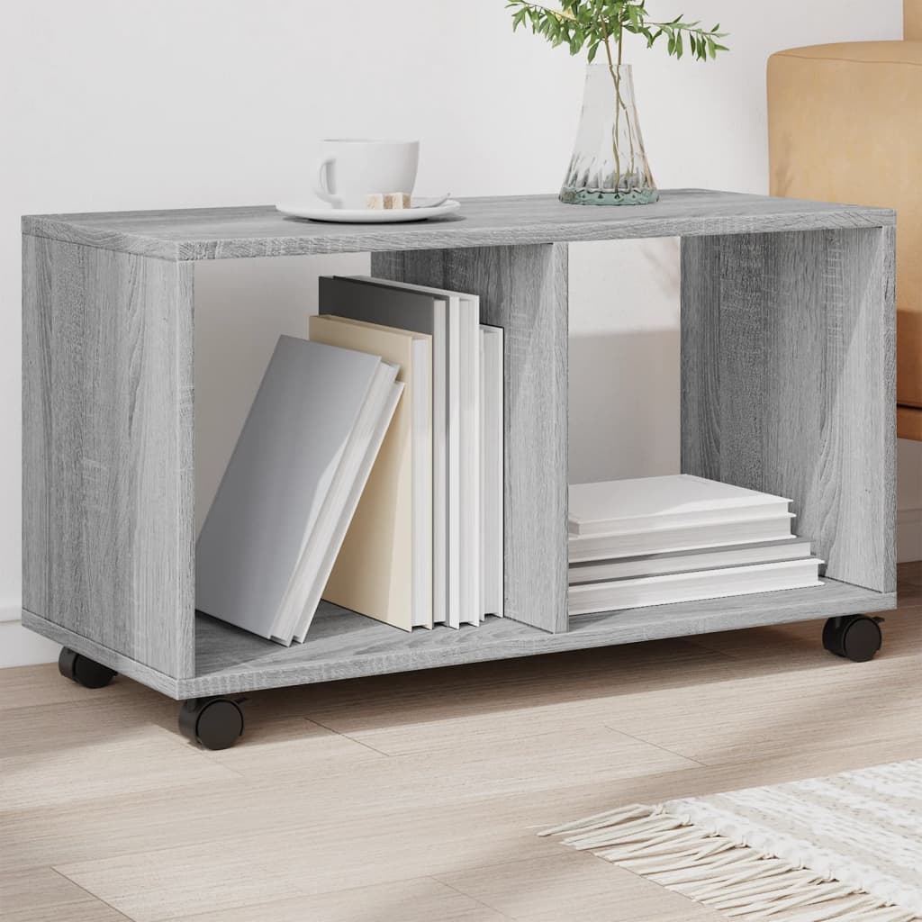 vidaXL Caisson roulant gris Sonoma 72x33x42,5 cm Bois d'ingénierie