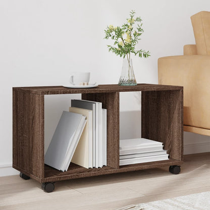 vidaXL Meuble à roulettes marron aspect chêne 72x33x42,5 cm bois d'ingénierie