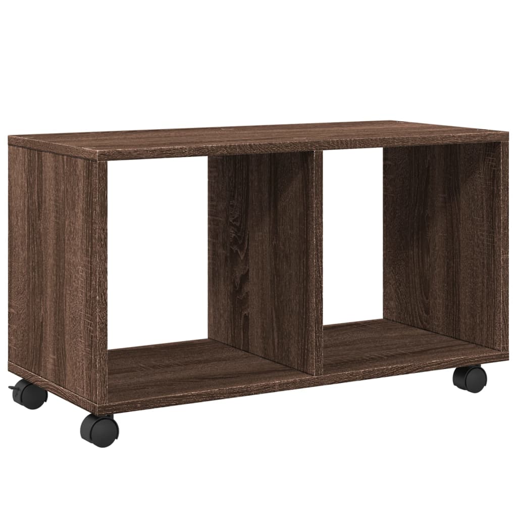 vidaXL Meuble à roulettes marron aspect chêne 72x33x42,5 cm bois d'ingénierie