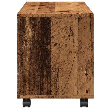 vidaXL Meuble de rangement à roulettes aspect bois de récupération 72x33x42,5 cm en bois d'ingénierie
