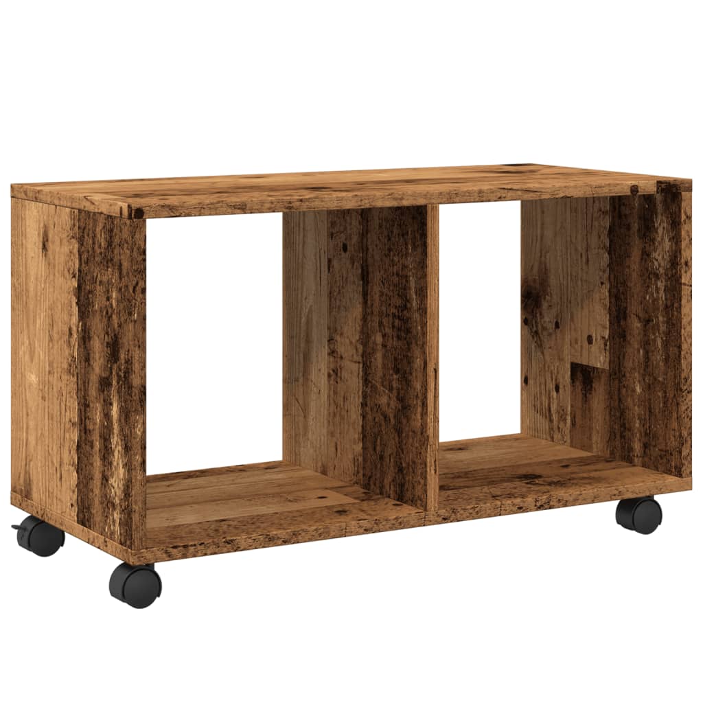 vidaXL Meuble de rangement à roulettes aspect bois de récupération 72x33x42,5 cm en bois d'ingénierie
