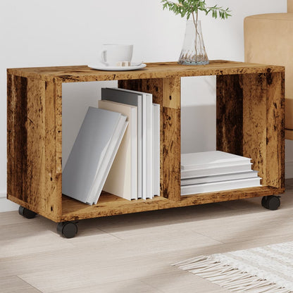 vidaXL Meuble de rangement à roulettes aspect bois de récupération 72x33x42,5 cm en bois d'ingénierie