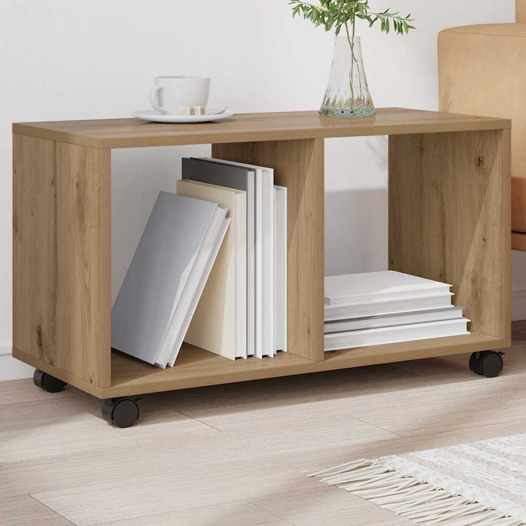 vidaXL Meuble à roulettes Chêne Artisanal 72x33x42,5 cm Bois d'ingénierie