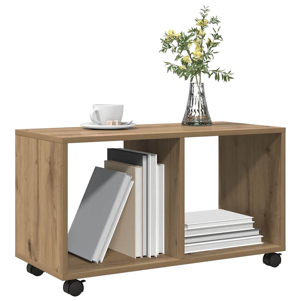 vidaXL Meuble à roulettes Chêne Artisanal 72x33x42,5 cm Bois d'ingénierie
