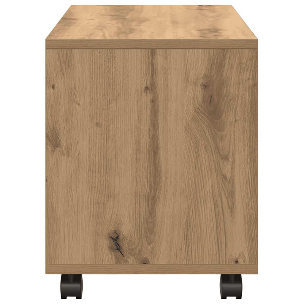 vidaXL Meuble à roulettes Chêne Artisanal 72x33x42,5 cm Bois d'ingénierie