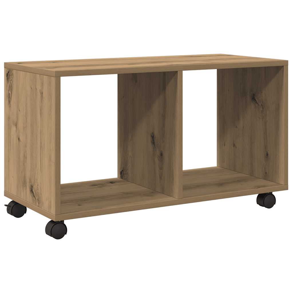 vidaXL Meuble à roulettes Chêne Artisanal 72x33x42,5 cm Bois d'ingénierie