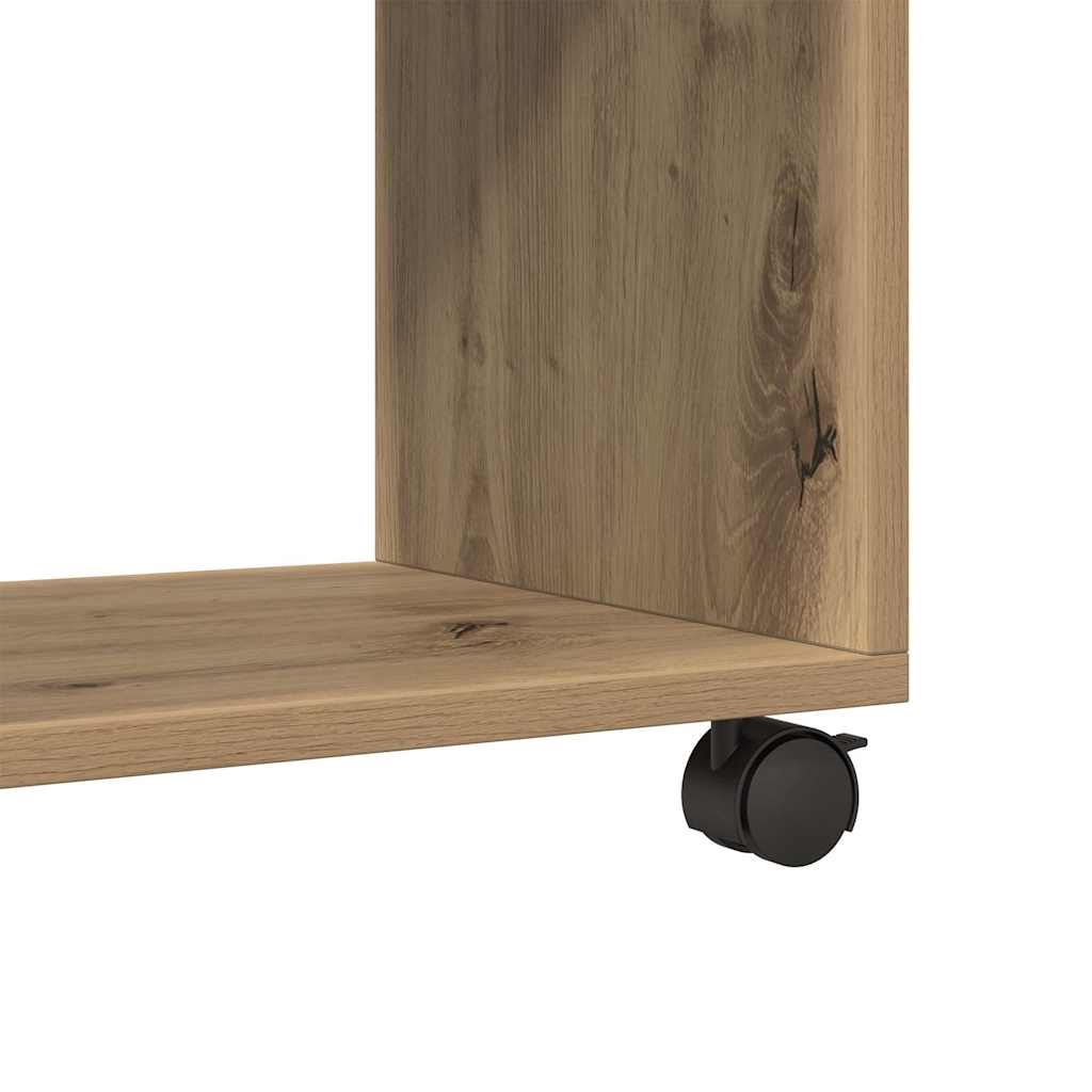 vidaXL Meuble à roulettes Chêne Artisanal 72x33x42,5 cm Bois d'ingénierie