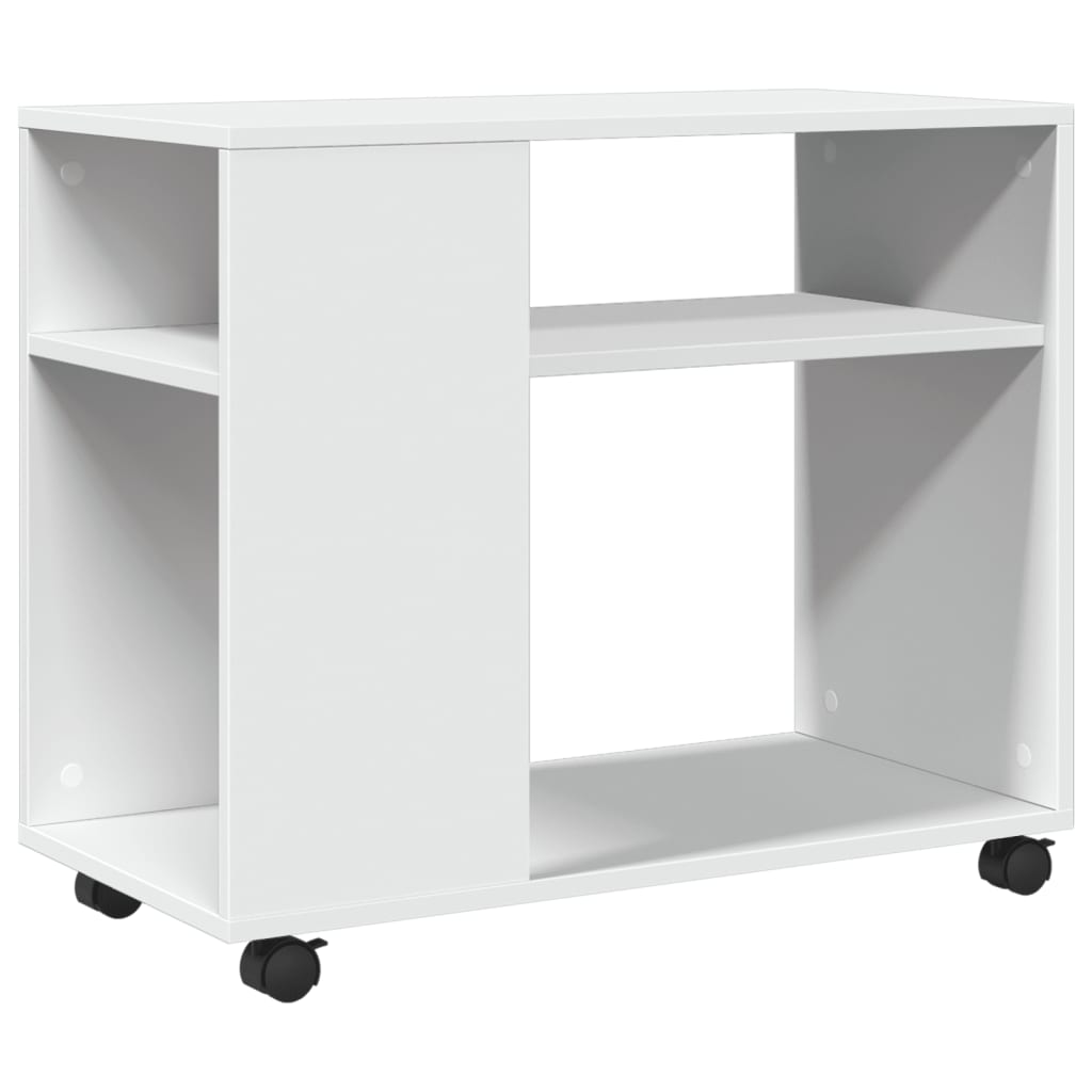 vidaXL Beistelltisch mit Rollen Weiß 70x35x60 cm Holzwerkstoff