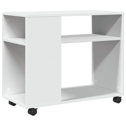 vidaXL Beistelltisch mit Rollen Weiß 70x35x60 cm Holzwerkstoff