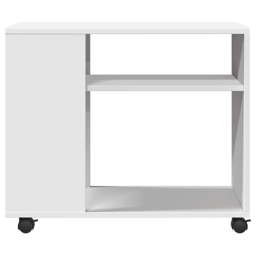 vidaXL Beistelltisch mit Rollen Weiß 70x35x60 cm Holzwerkstoff