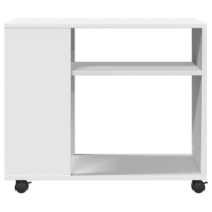 vidaXL Beistelltisch mit Rollen Weiß 70x35x60 cm Holzwerkstoff