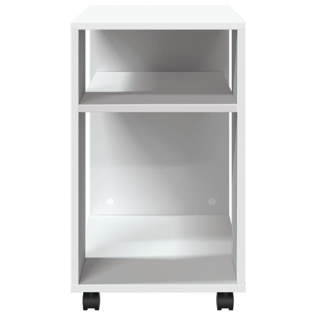 vidaXL Beistelltisch mit Rollen Weiß 70x35x60 cm Holzwerkstoff