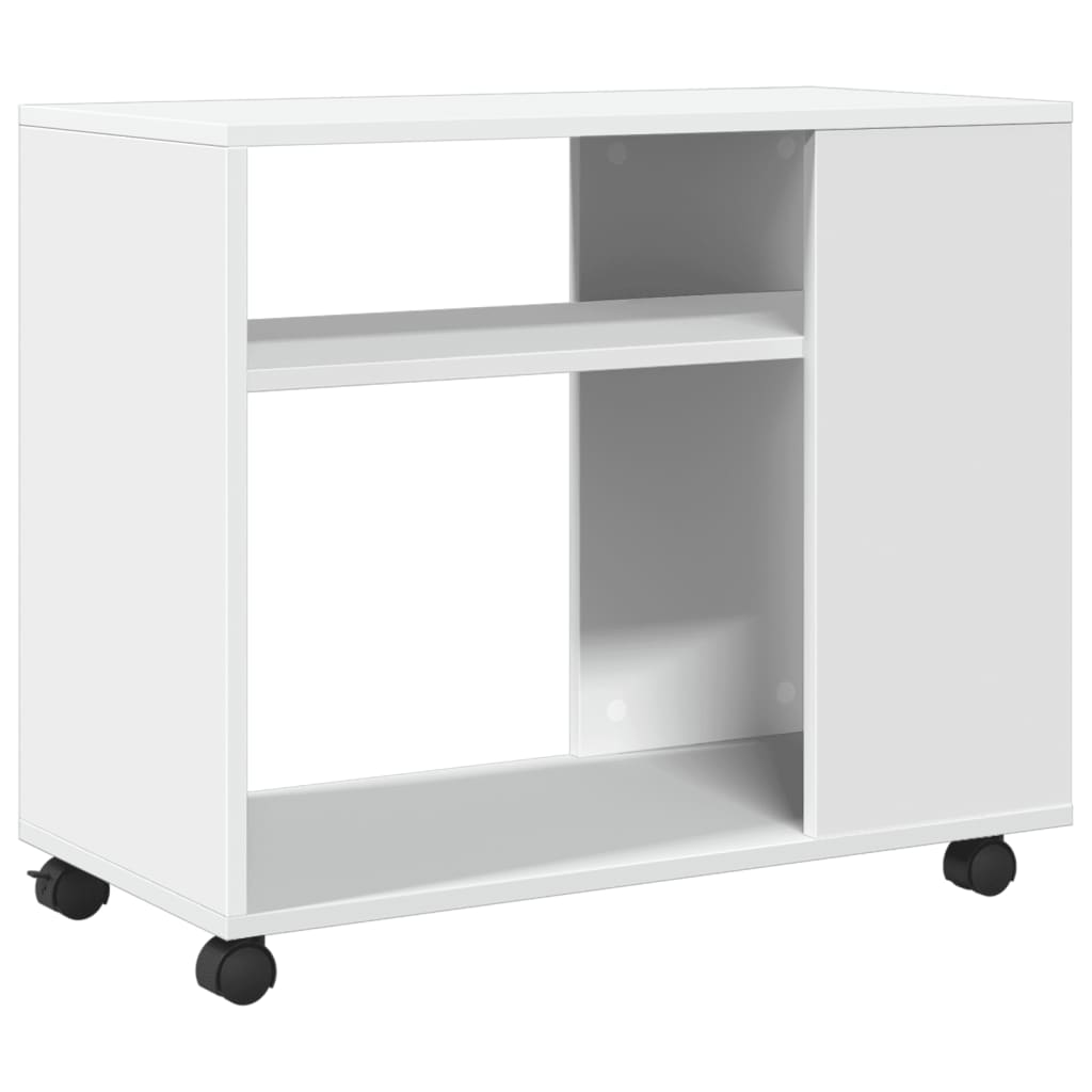 vidaXL Beistelltisch mit Rollen Weiß 70x35x60 cm Holzwerkstoff