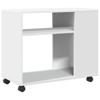 vidaXL Beistelltisch mit Rollen Weiß 70x35x60 cm Holzwerkstoff