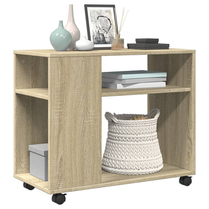 vidaXL Table d'appoint à roulettes chêne Sonoma 70x35x60 cm Bois d'ingénierie