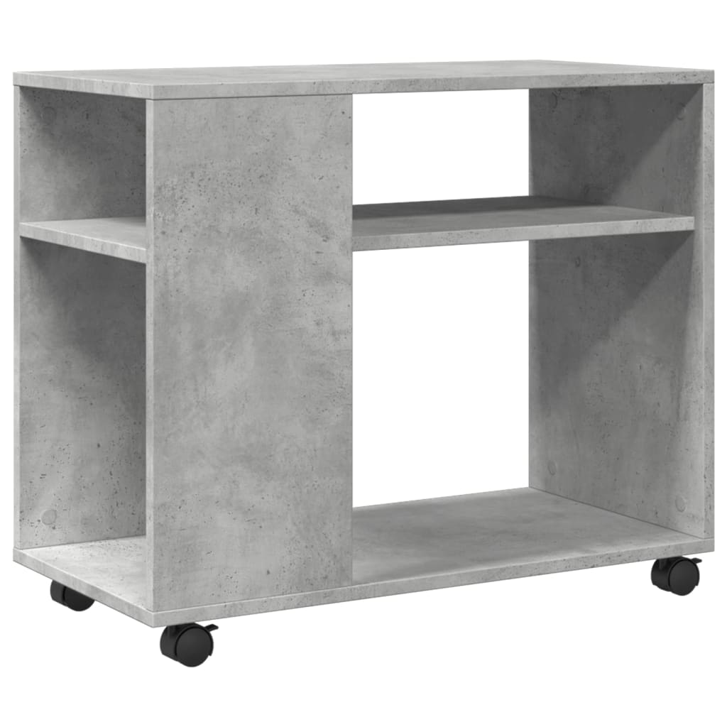 vidaXL Beistelltisch mit Rollen Betongrau 70x35x60 cm Holzwerkstoff