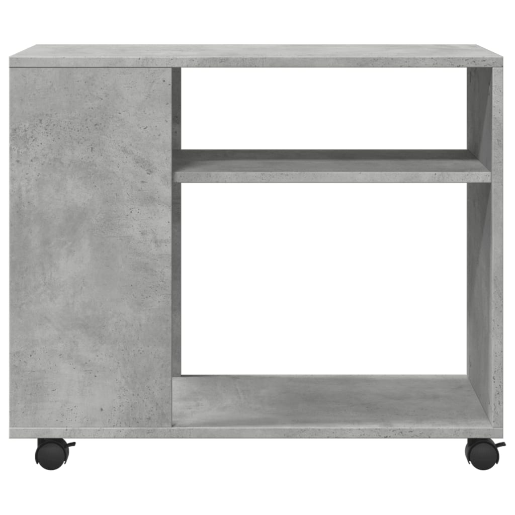 vidaXL Beistelltisch mit Rollen Betongrau 70x35x60 cm Holzwerkstoff