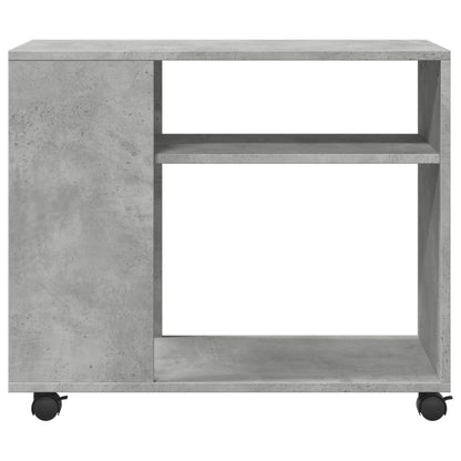 vidaXL Beistelltisch mit Rollen Betongrau 70x35x60 cm Holzwerkstoff