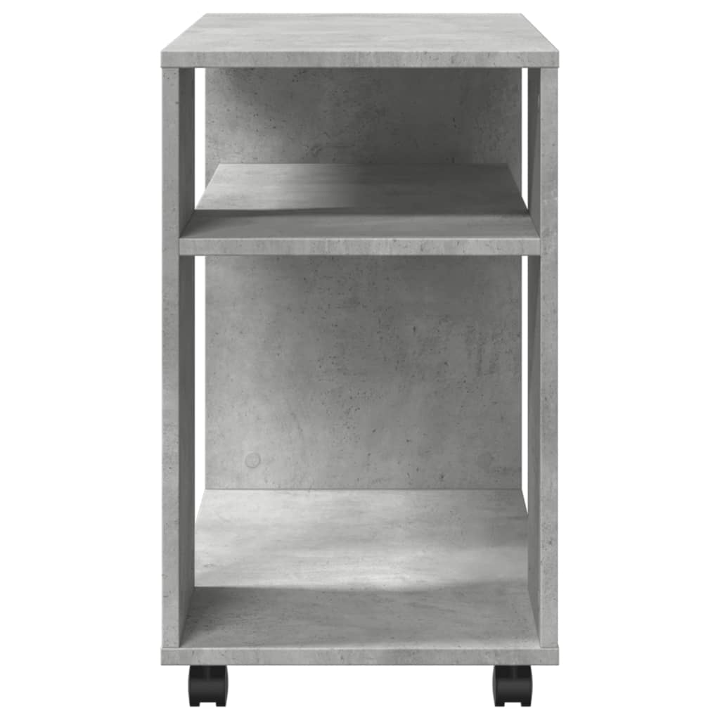 vidaXL Beistelltisch mit Rollen Betongrau 70x35x60 cm Holzwerkstoff