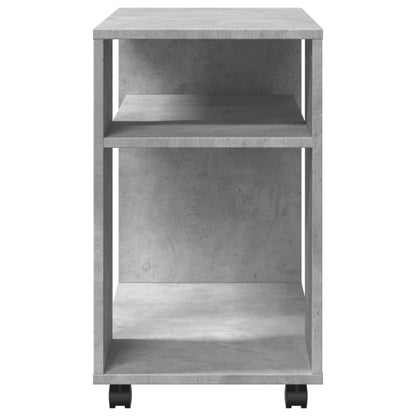 vidaXL Beistelltisch mit Rollen Betongrau 70x35x60 cm Holzwerkstoff