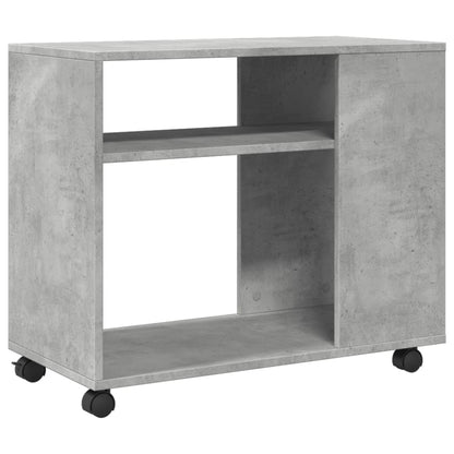 vidaXL Beistelltisch mit Rollen Betongrau 70x35x60 cm Holzwerkstoff