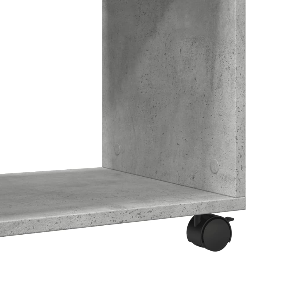 vidaXL Beistelltisch mit Rollen Betongrau 70x35x60 cm Holzwerkstoff