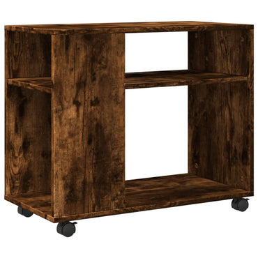 vidaXL Beistelltisch mit Rollen Räuchereiche 70x35x60 cm Holzwerkstoff