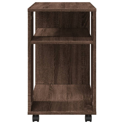 vidaXL Beistelltisch mit Rollen Braun Eiche 70x35x60 cm Holzwerkstoff