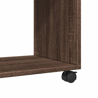 vidaXL Beistelltisch mit Rollen Braun Eiche 70x35x60 cm Holzwerkstoff