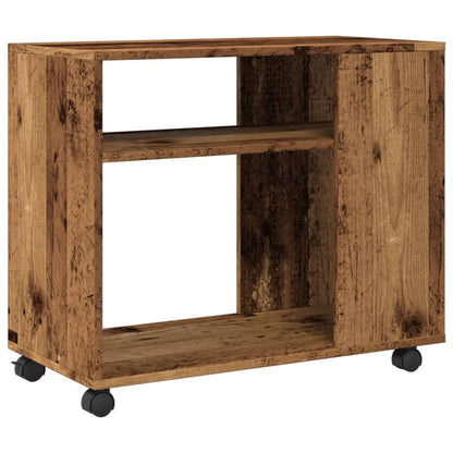 vidaXL Beistelltisch mit Rollen Altholz-Optik 70x35x60cm Holzwerkstoff