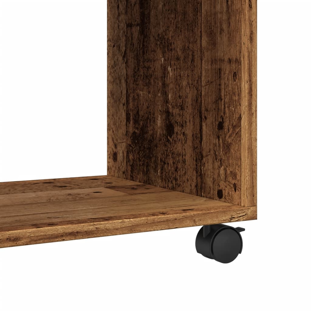 vidaXL Beistelltisch mit Rollen Altholz-Optik 70x35x60cm Holzwerkstoff