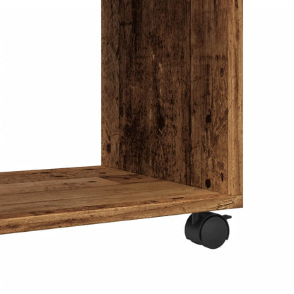 vidaXL Beistelltisch mit Rollen Altholz-Optik 70x35x60cm Holzwerkstoff