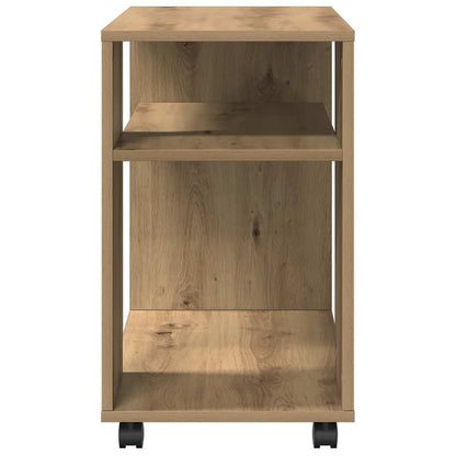 vidaXL Beistelltisch mit Rollen Artisan-Eiche 70x35x60cm Holzwerkstoff