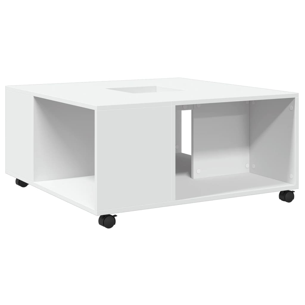 vidaXL Table basse blanc 80x80x40 cm aggloméré