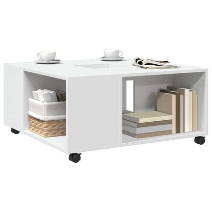 vidaXL Table basse blanc 80x80x40 cm aggloméré