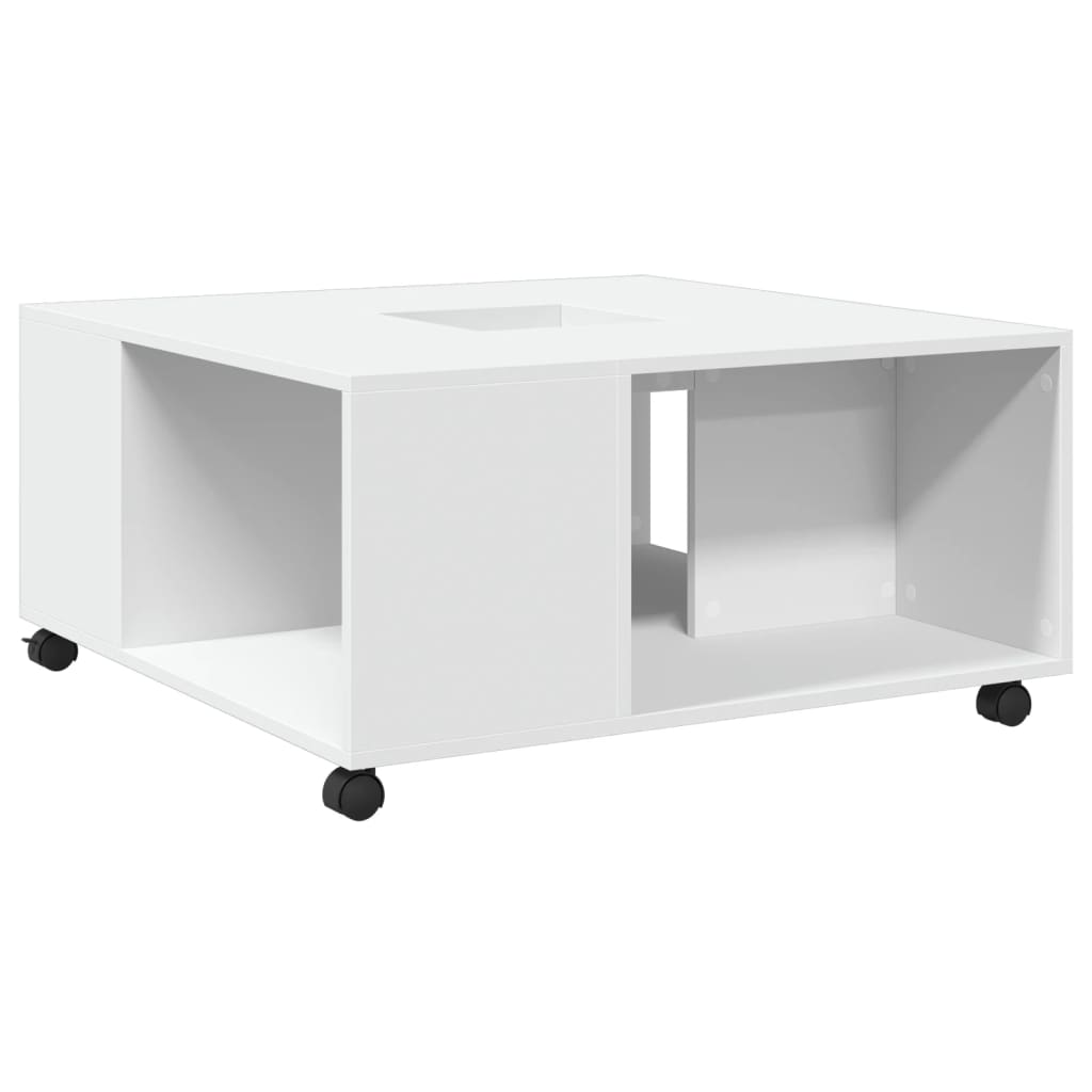 vidaXL Table basse blanc 80x80x40 cm aggloméré