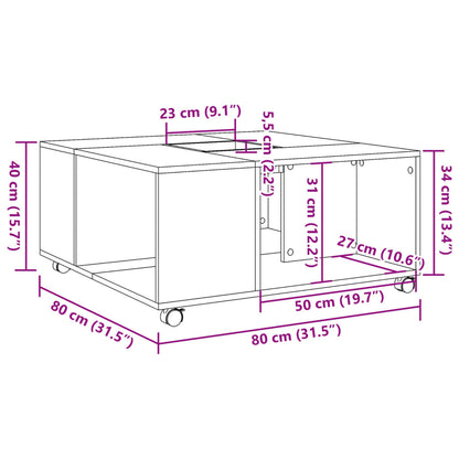 vidaXL Table basse blanc 80x80x40 cm aggloméré