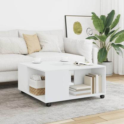 vidaXL Table basse blanc 80x80x40 cm aggloméré