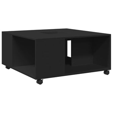 vidaXL Table basse noire 80x80x40 cm Bois d'ingénierie