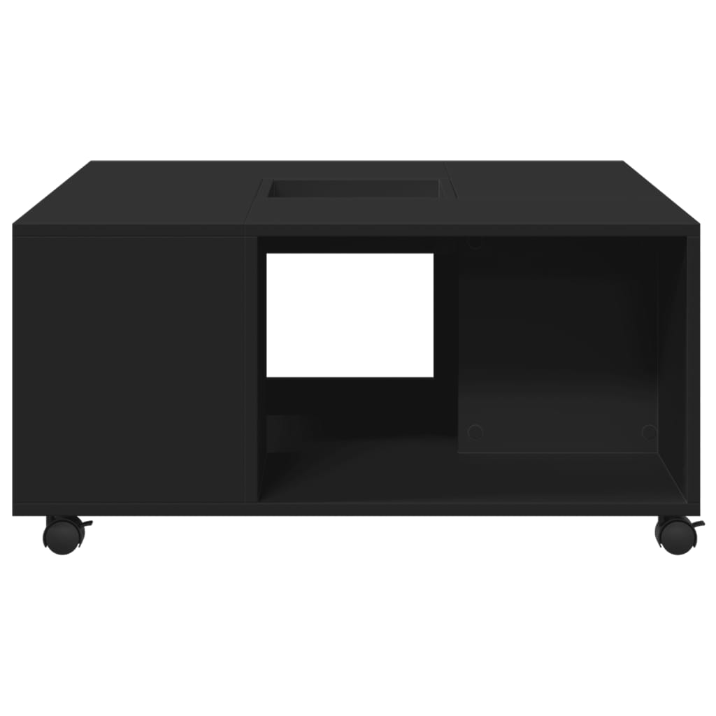 vidaXL Table basse noire 80x80x40 cm Bois d'ingénierie