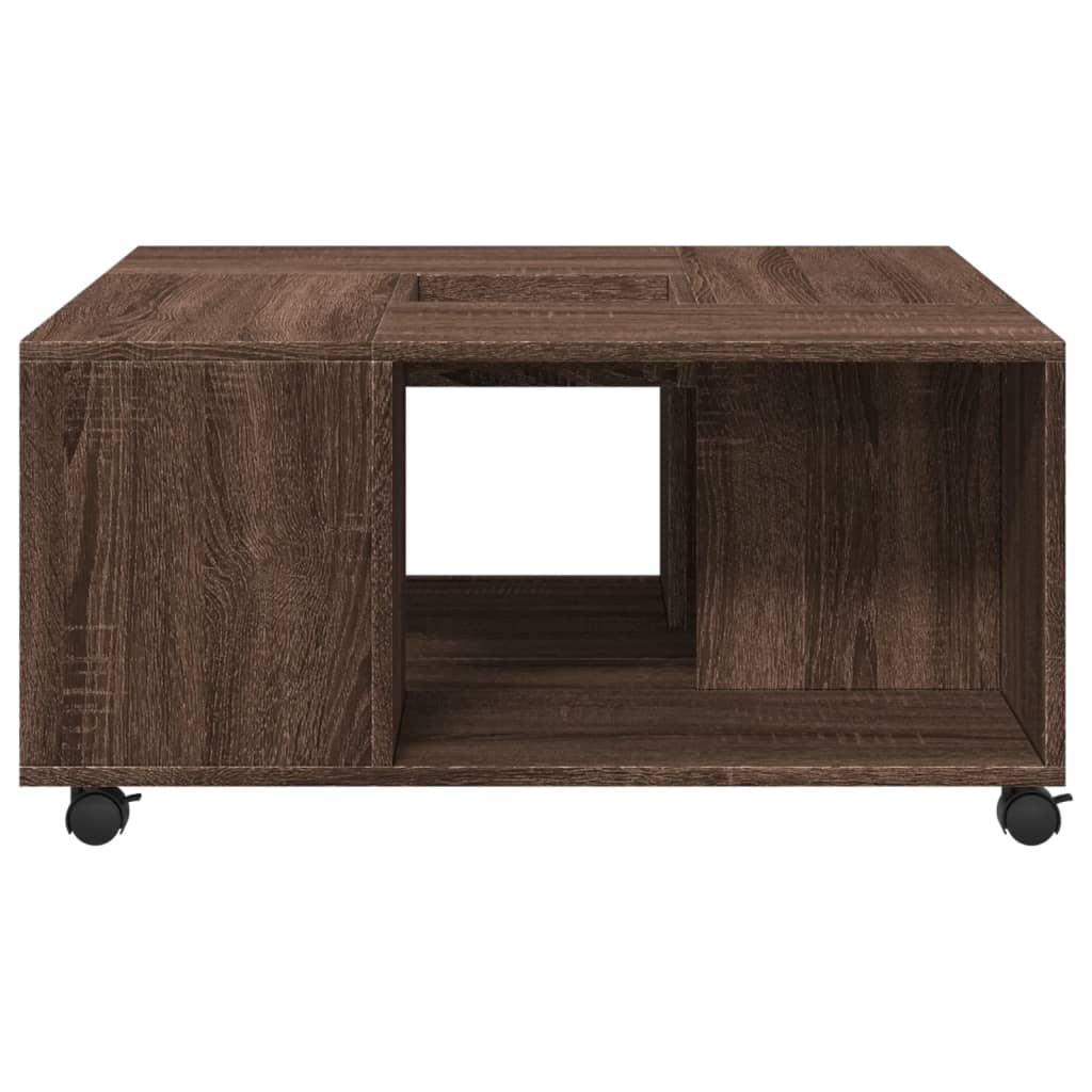 vidaXL Table basse marron aspect chêne 80x80x40 cm Bois d'ingénierie