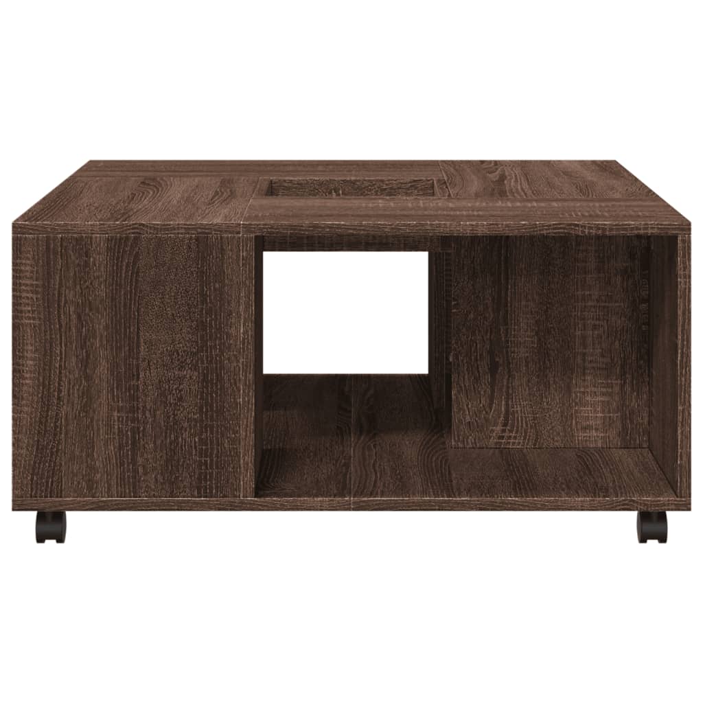 vidaXL Table basse marron aspect chêne 80x80x40 cm Bois d'ingénierie