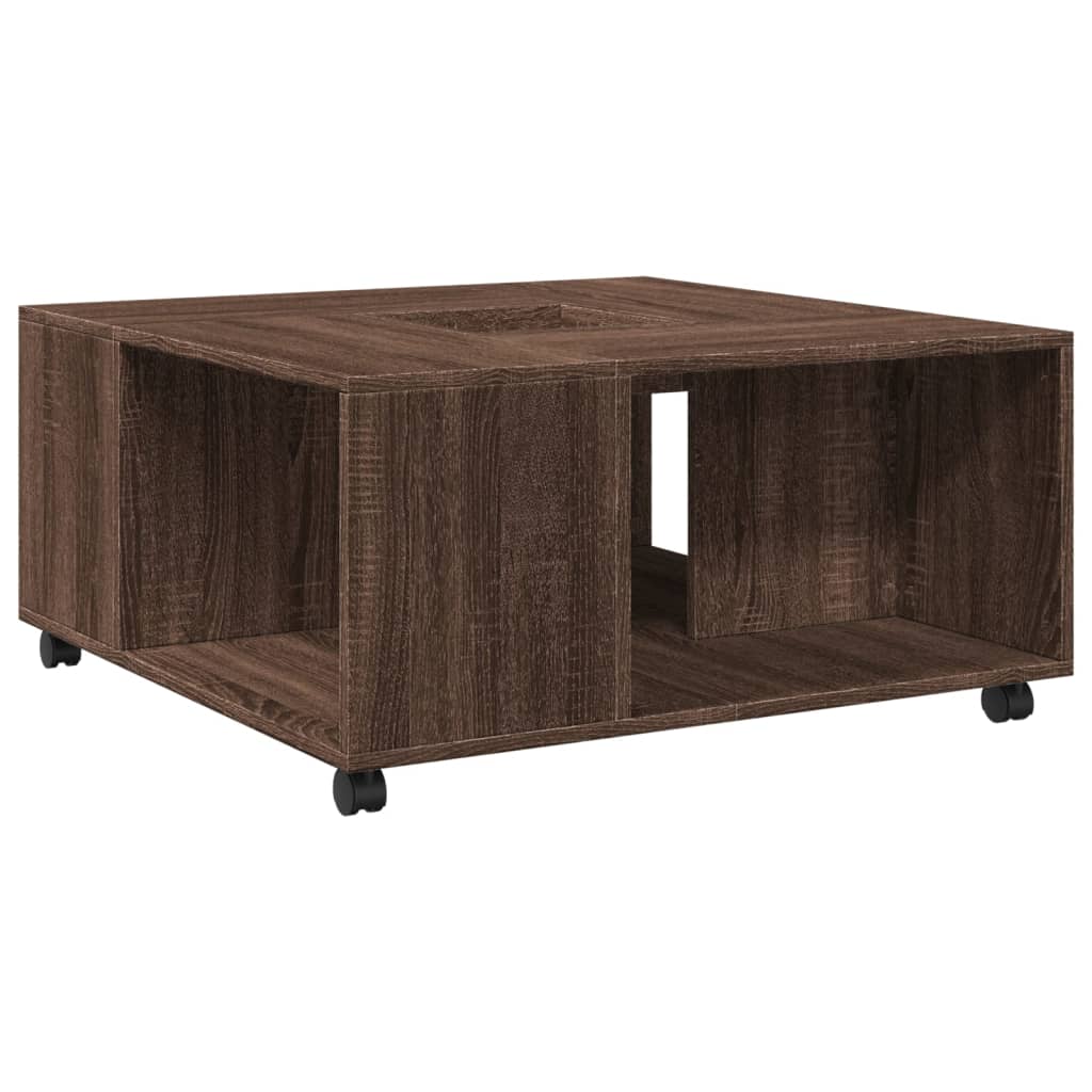 vidaXL Table basse marron aspect chêne 80x80x40 cm Bois d'ingénierie