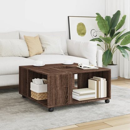 vidaXL Table basse marron aspect chêne 80x80x40 cm Bois d'ingénierie