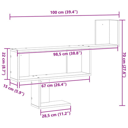 vidaXL Étagère murale en bois d'ingénierie chêne artisan 100x15x70 cm