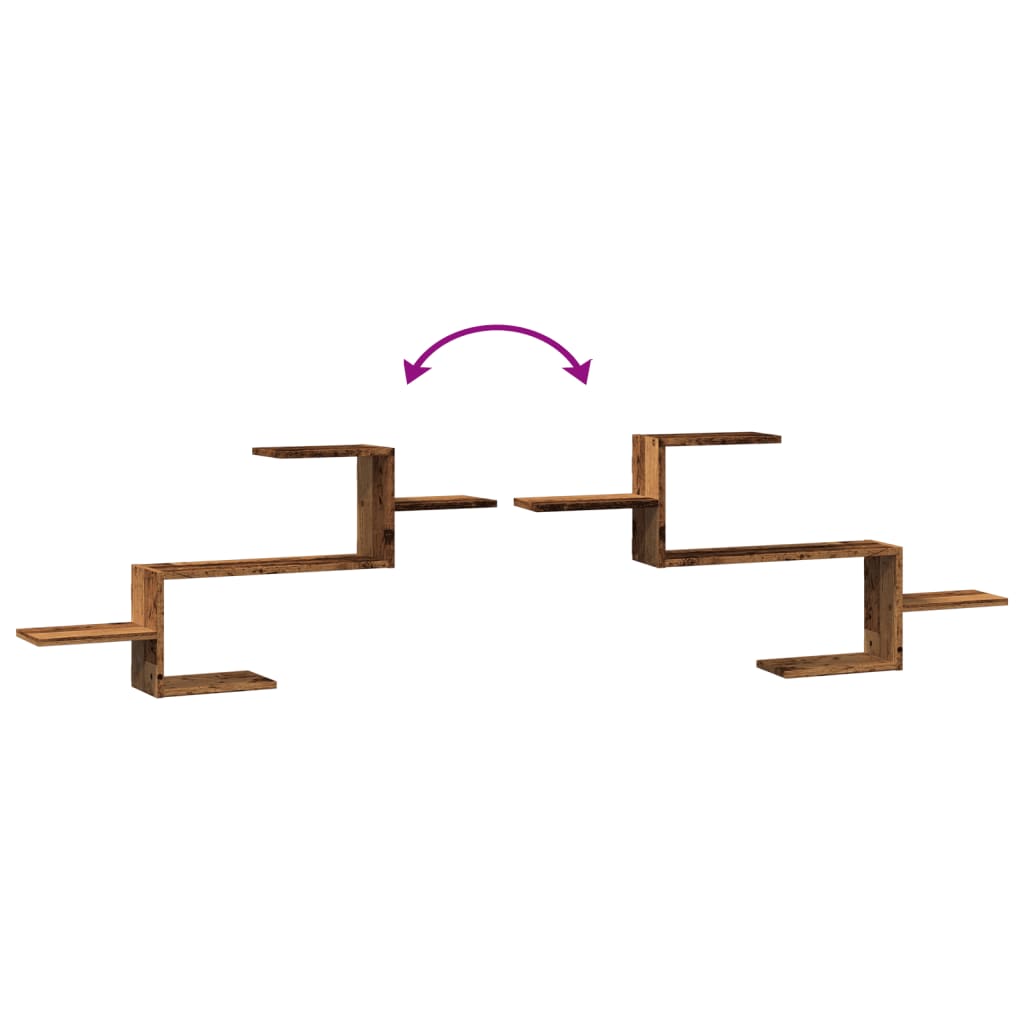 vidaXL Étagère murale aspect bois de récupération 104x15x49 cm Bois d'ingénierie