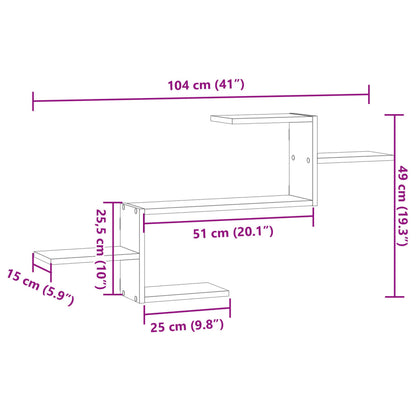vidaXL Étagère murale aspect bois de récupération 104x15x49 cm Bois d'ingénierie