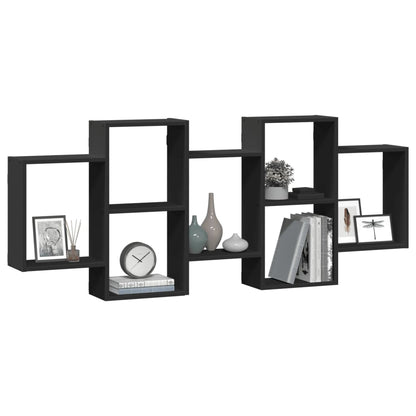 vidaXL Wandregal Schwarz 159x18x65 cm Holzwerkstoff