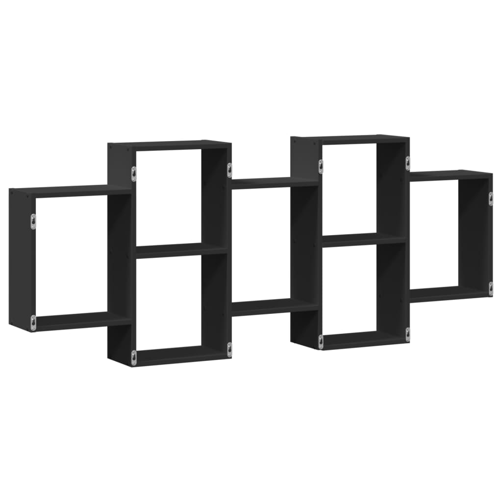 vidaXL Wandregal Schwarz 159x18x65 cm Holzwerkstoff