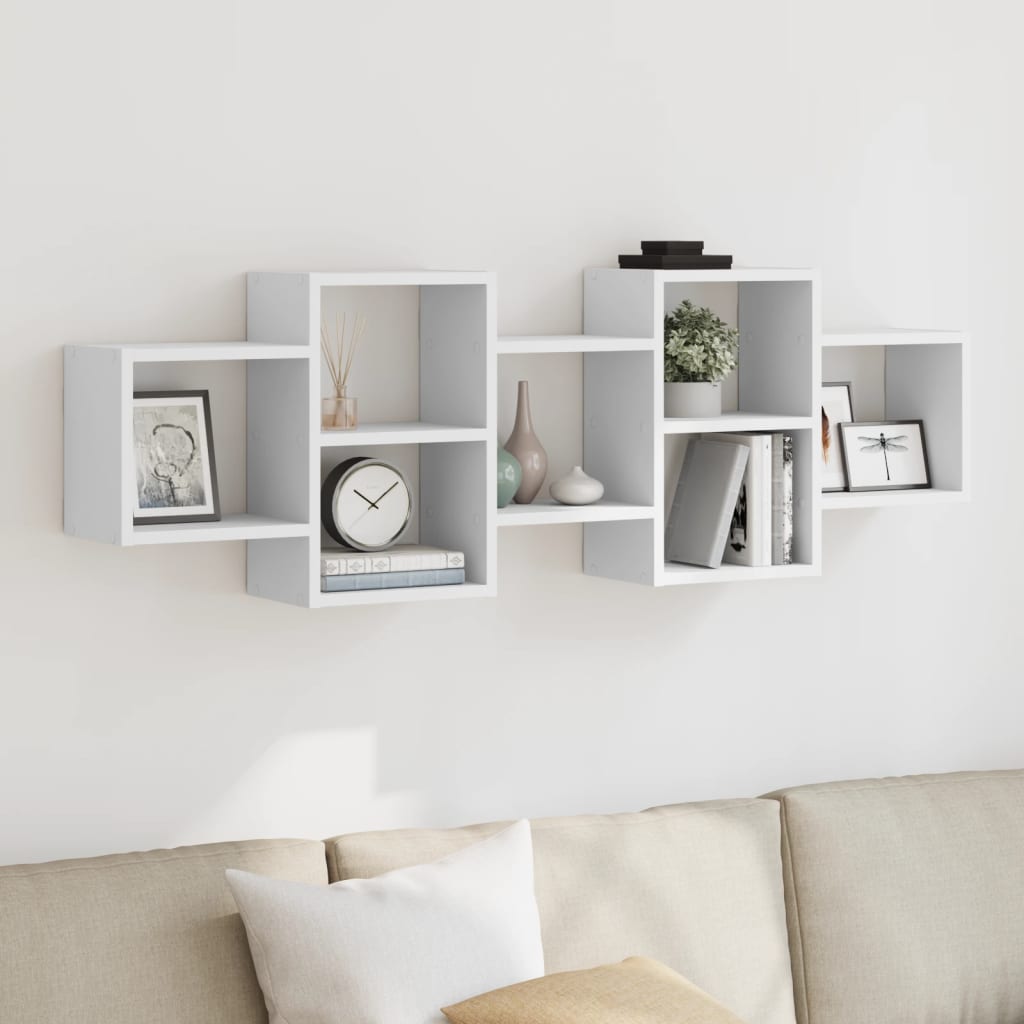 vidaXL Étagère murale Blanc 129x18x42 cm Bois d'ingénierie